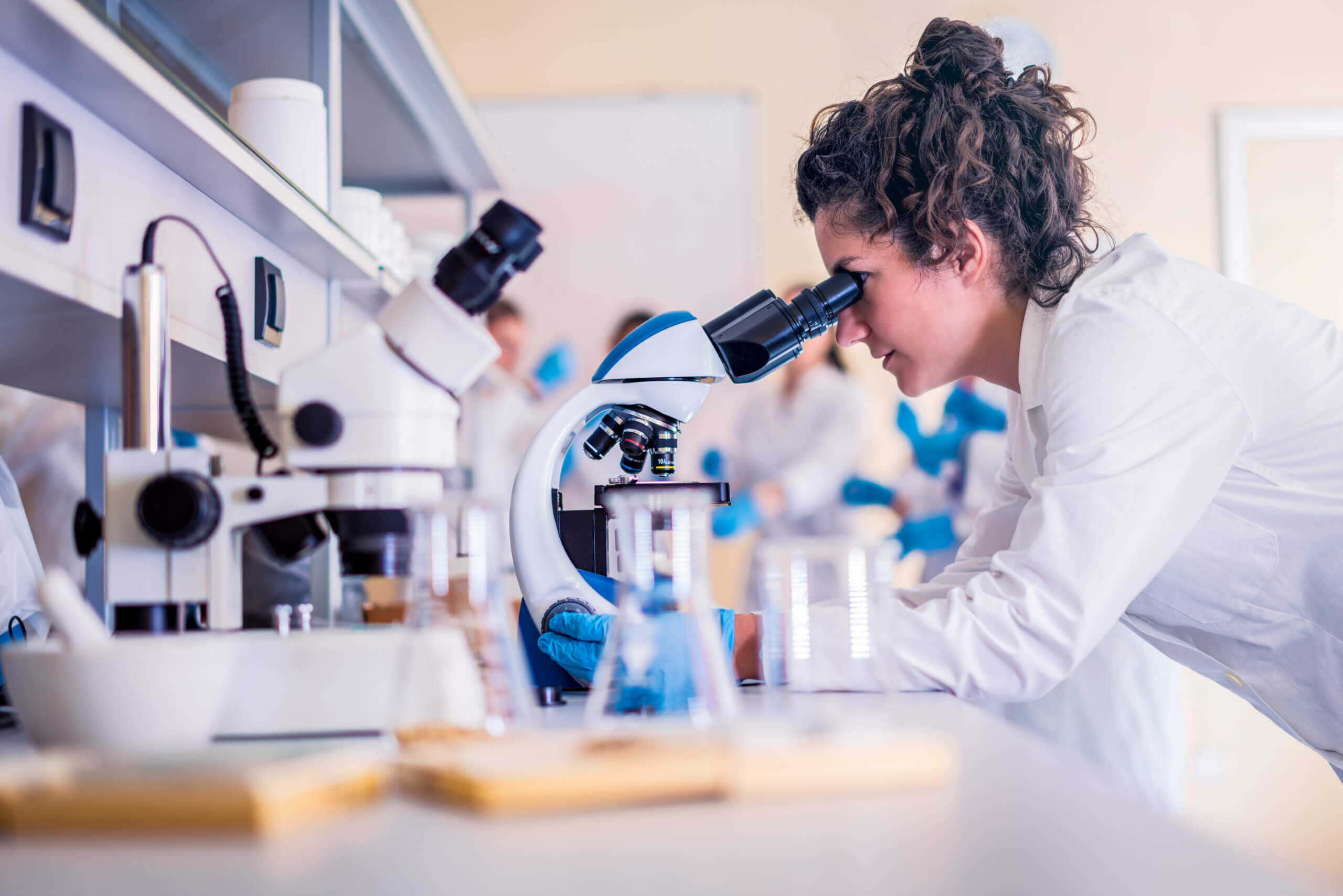 Scientists in laboratory working on research