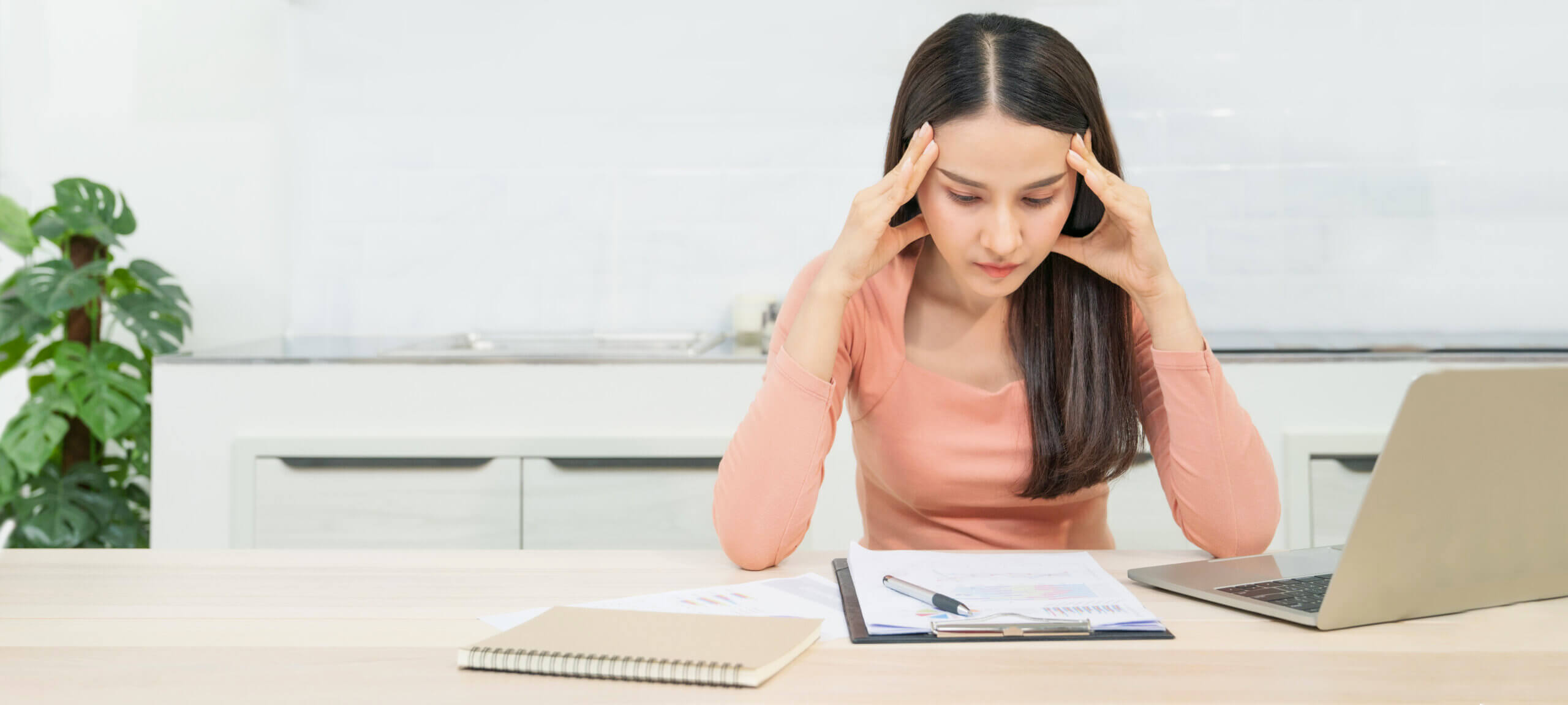 young professional with headache