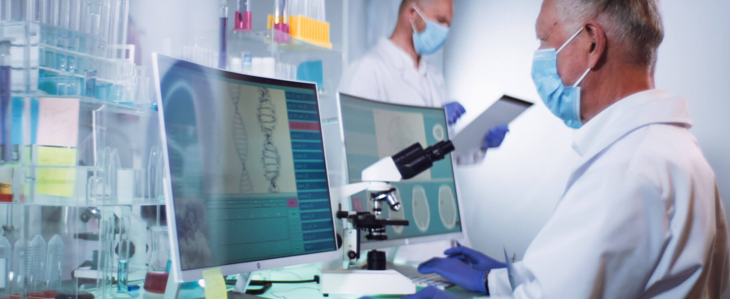 Scientist testing DNA samples.