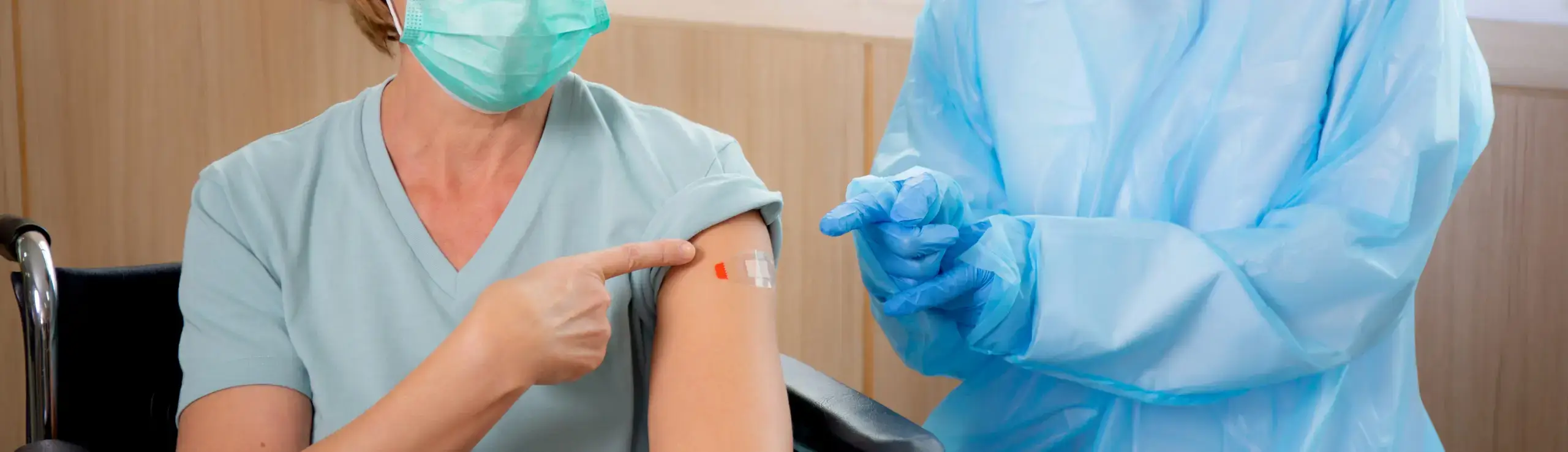 adult receiving covid19 vaccine