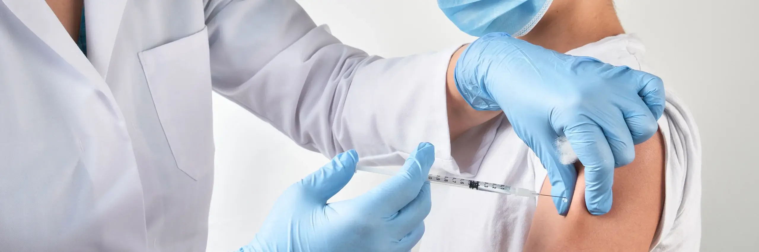 person receiving measles vaccine