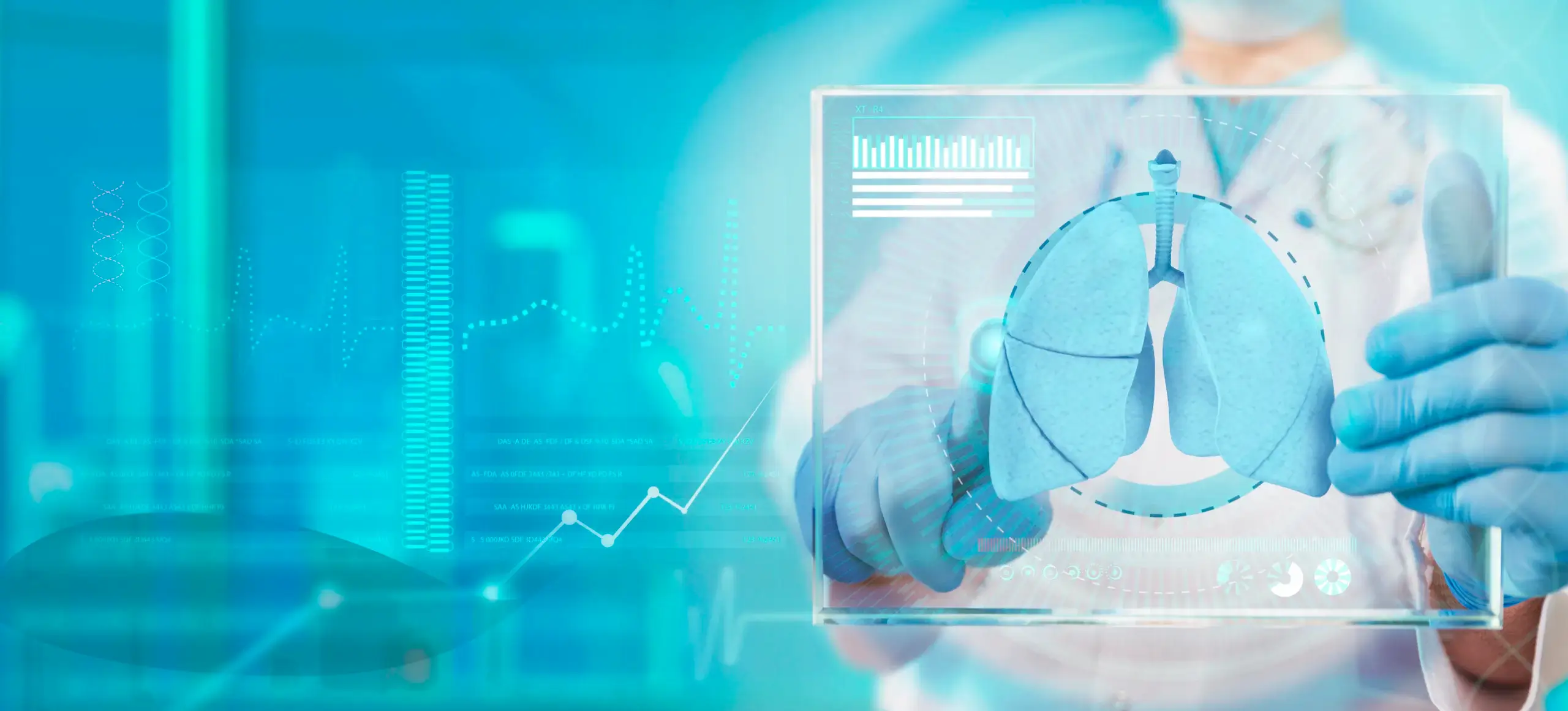 doctor examines lungs