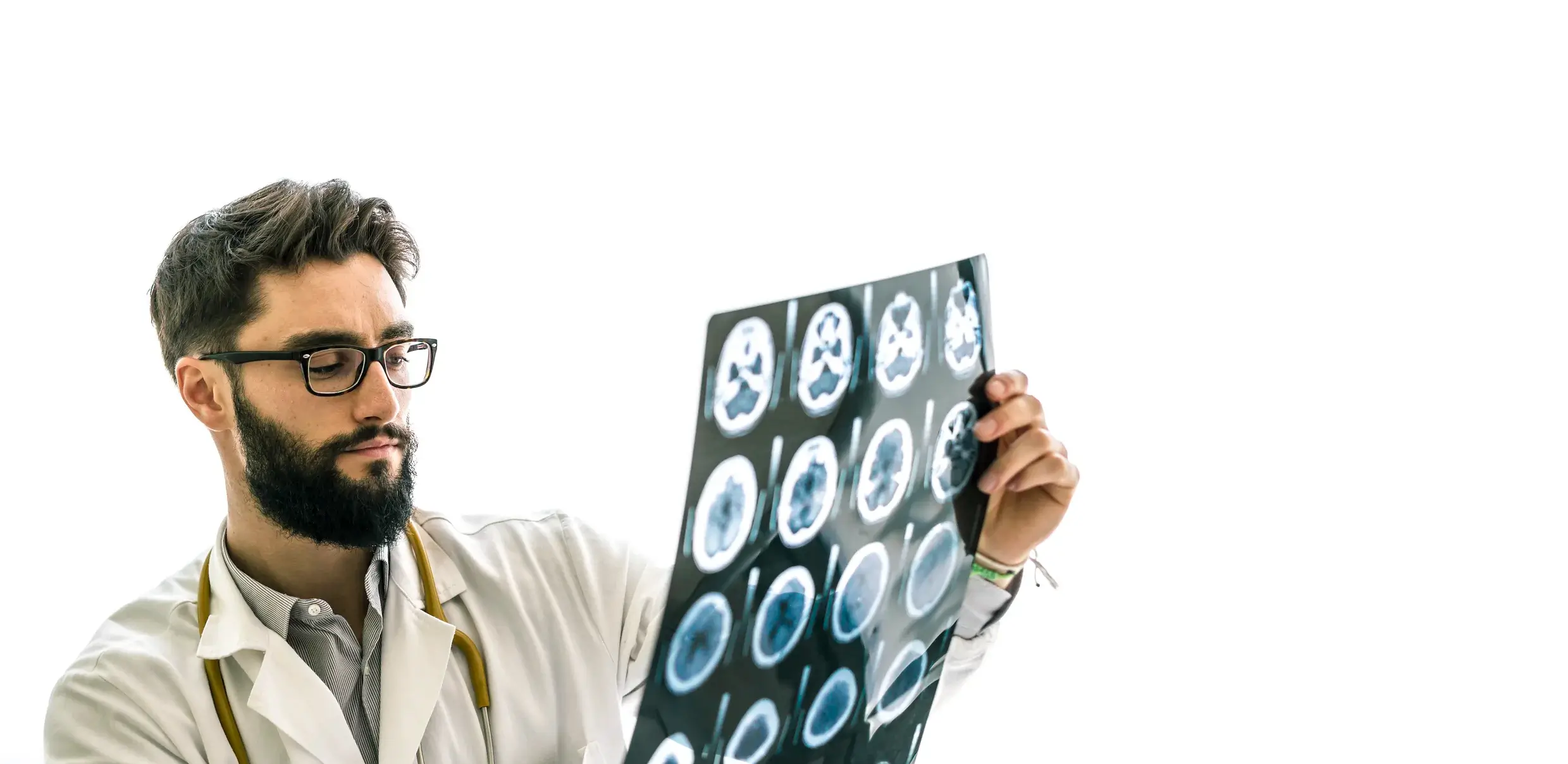 doctor examining x-rays