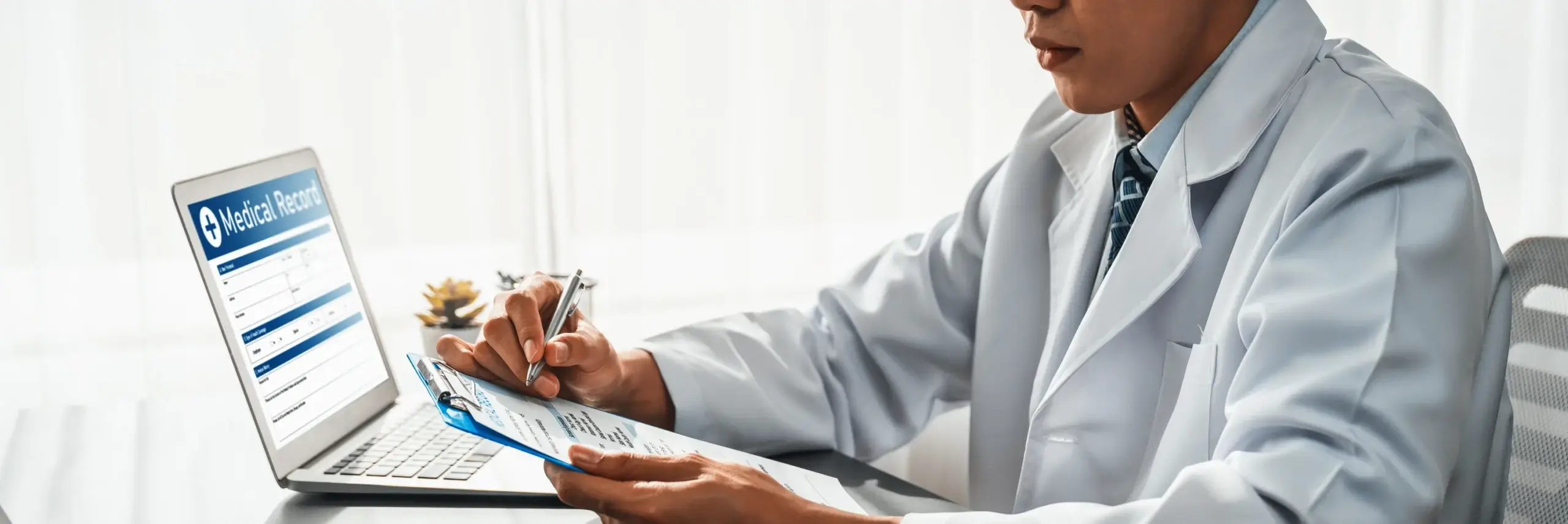 doctor reviewing medical report