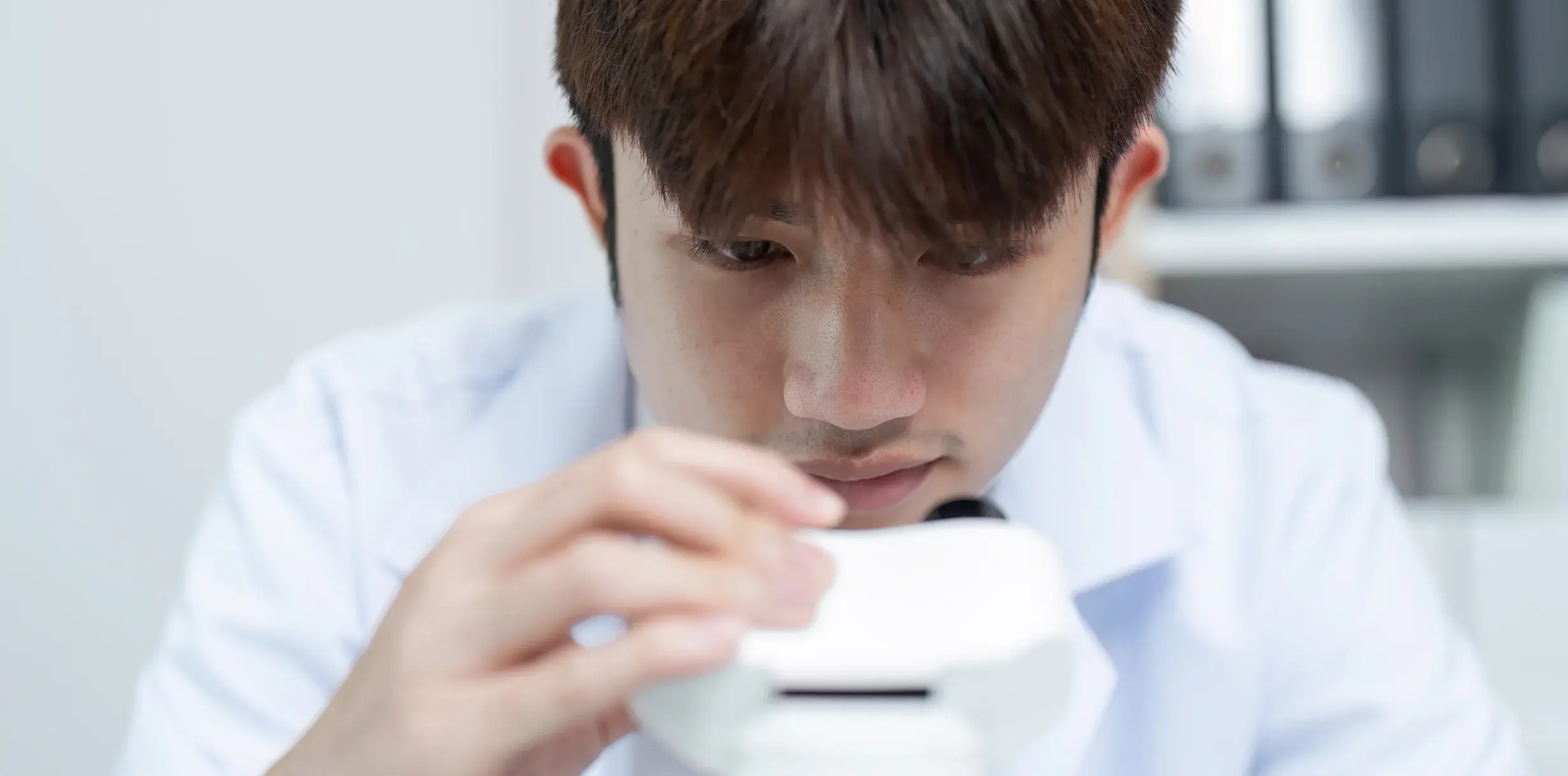 scientist examining laboratory image