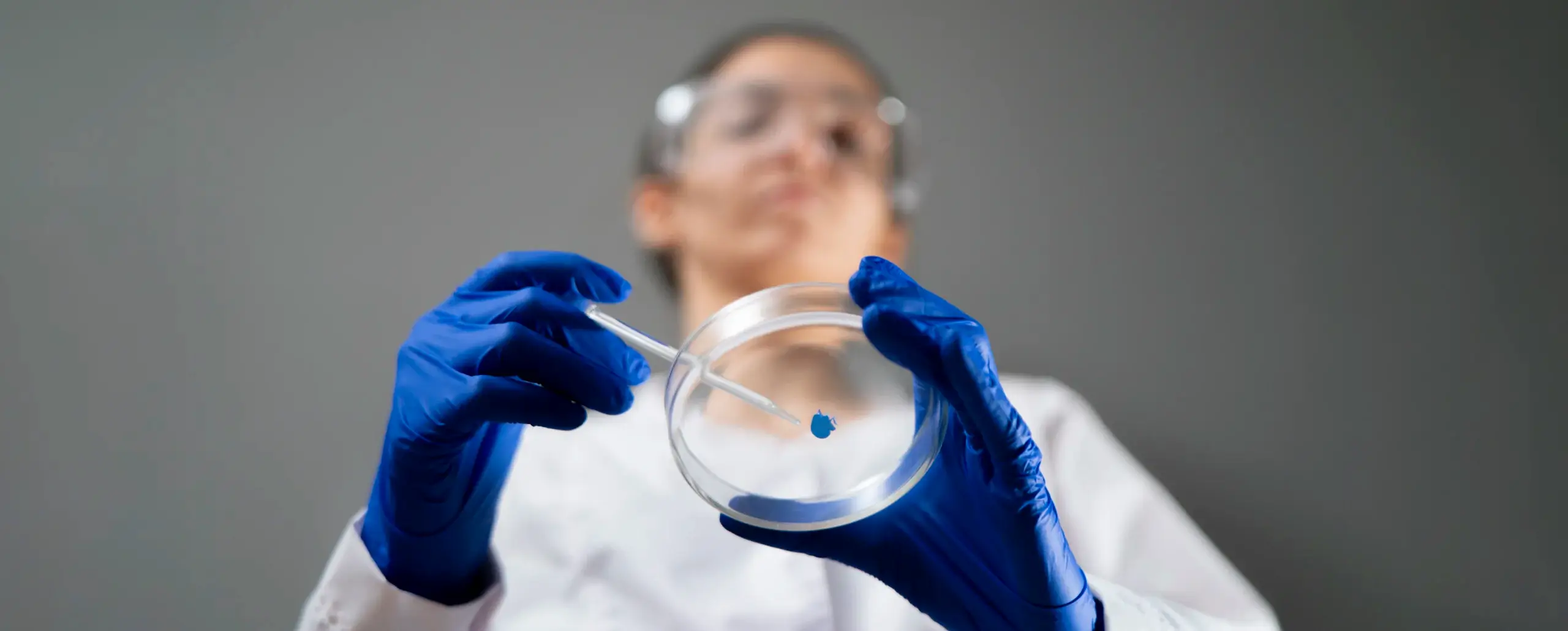 scientist holding petri dish