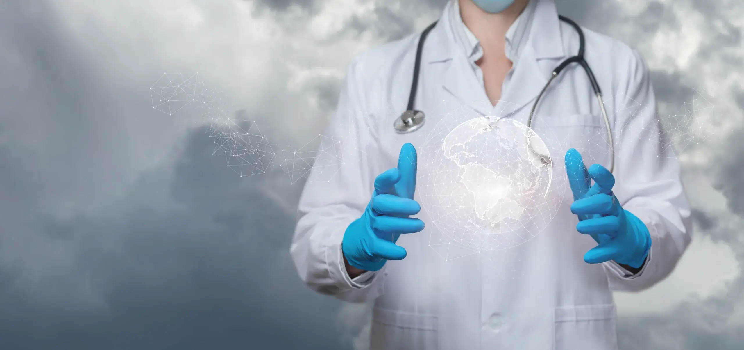 doctor holding globe